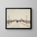 Figures sur un pont dans la neige - Luigi Loir — framed artwork on a wall