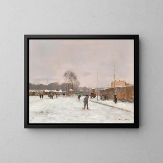 La Première neige d'hiver - Luigi Loir — framed artwork on a wall