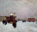 Porte Maillot sous la neige la nuit - Luigi Loir — artwork view
