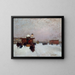 Porte Maillot sous la neige la nuit - Luigi Loir — framed artwork on a wall