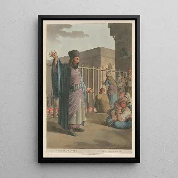 A Greek caloyer - Luigi Mayer — framed artwork on a wall