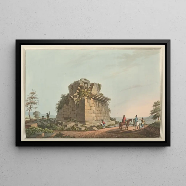 a colossal column base near Syracuse - Luigi Mayer — framed artwork on a wall