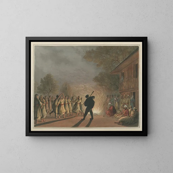 Danse des paysans bulgares - Luigi Mayer — framed artwork on a wall