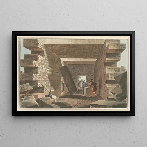 Interior painting of the Temple of Jupiter Ammon - Luigi Mayer — framed artwork on a wall