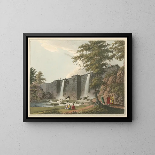 Small Curved Painting - Luigi Mayer — framed artwork on a wall