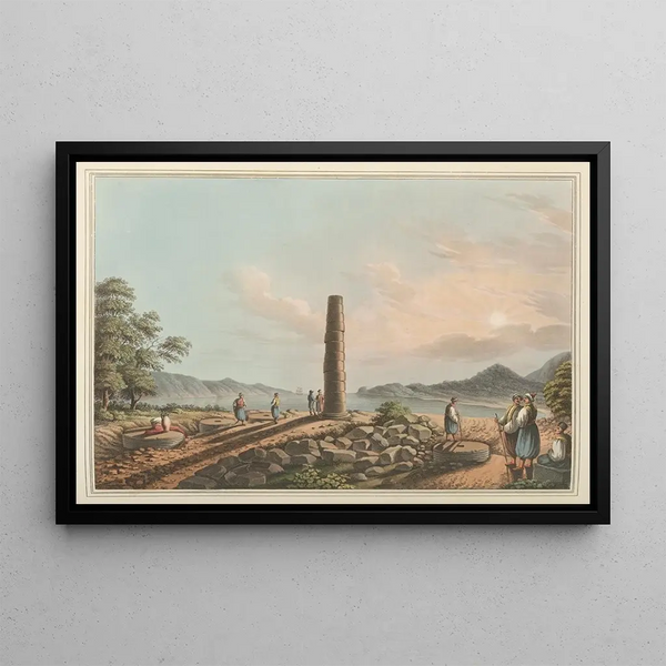 Ruins of the Temple of Juno at Samos - Luigi Mayer — framed artwork on a wall