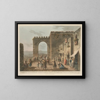 The Main Street of Bethlehem - Luigi Mayer — framed artwork on a wall