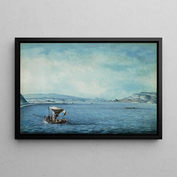 View of the Dardanelles - Luigi Mayer — framed artwork on a wall