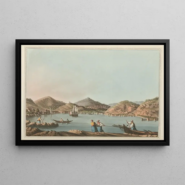 Western port of Samos Island - Luigi Mayer — framed artwork on a wall
