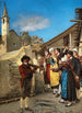Wedding procession painting in the mountains of the commune of Pragelato - Luigi Novarese — artwork view