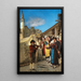 Wedding procession painting in the mountains of the commune of Pragelato - Luigi Novarese — framed artwork on a wall
