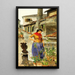 a young Venetian woman on a rooftop terrace - Luigi Pastega — framed artwork on a wall