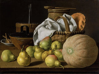 Still life with a melon and pears - Luis Meléndez — artwork view