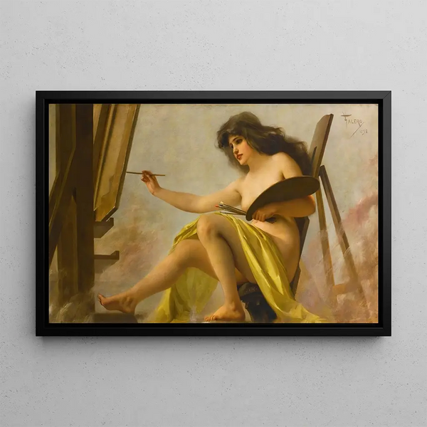 Allegory of Art - Luis Ricardo Falero — framed artwork on a wall