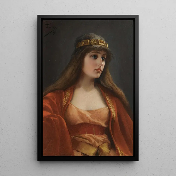 Young Bedouin Girl - Luis Ricardo Falero — framed artwork on a wall