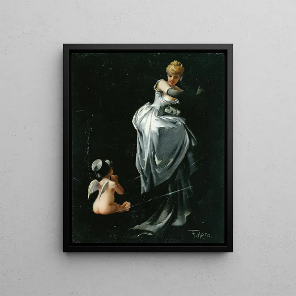 Pris dans la toile - Luis Ricardo Falero — framed artwork on a wall
