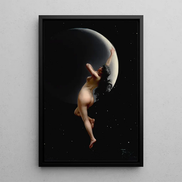 Night Painting - Luis Ricardo Falero — framed artwork on a wall