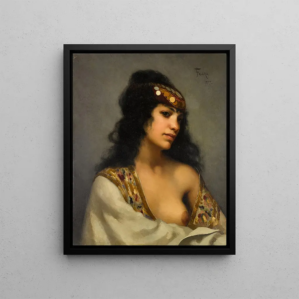 Odalisque - Luis Ricardo Falero — framed artwork on a wall