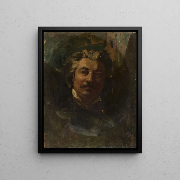 Portrait of Cyprien Godebski - Luis Ricardo Falero — framed artwork on a wall