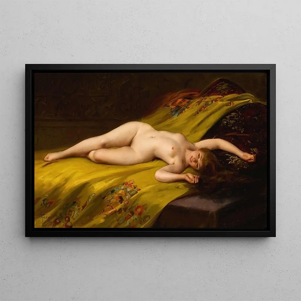 Seduction - Luis Ricardo Falero — framed artwork on a wall