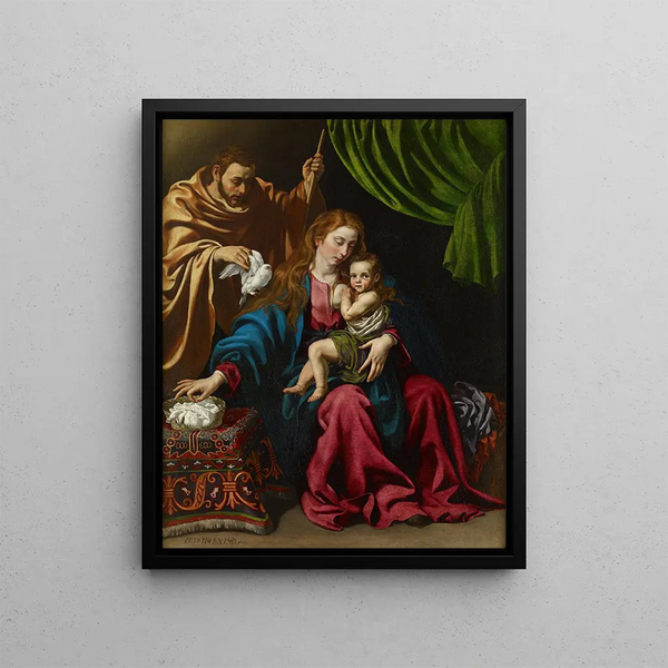 Holy Family - Luis Tristán — framed artwork on a wall