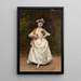 Elegant painting in a white dress - Luis de Madrazo y Kuntz — framed artwork on a wall