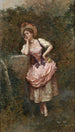 Elegant painting in pink dress - Luis de Madrazo y Kuntz — artwork view
