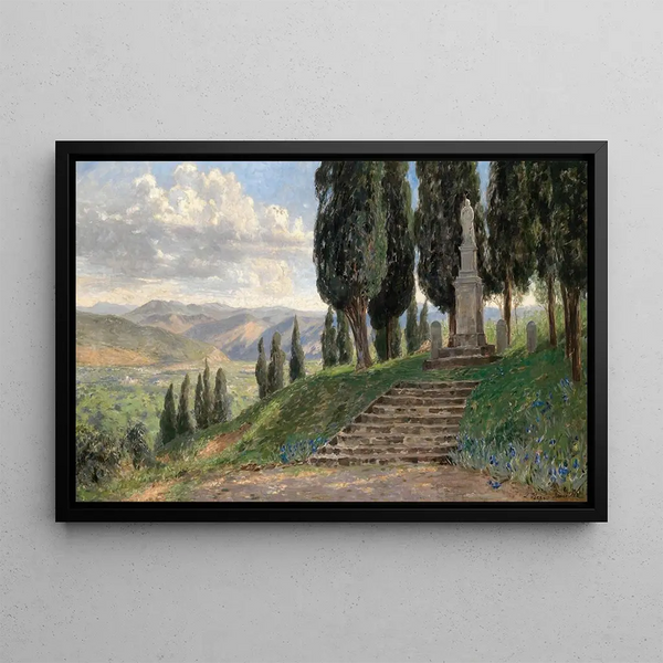 Landscape Painting of Tuscany - Luise Begas-Parmentier — framed artwork on a wall