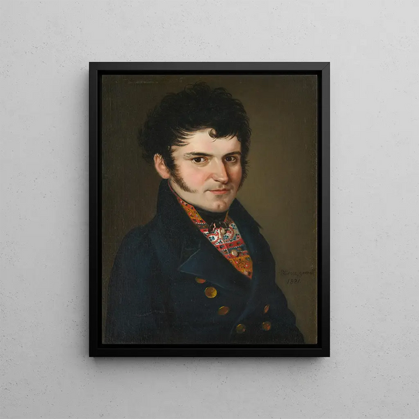 Self-portrait Painting - Lukas Kirner — framed artwork on a wall
