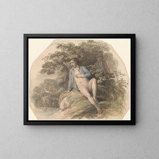 Figure dans un paysage - Luke Clennell — framed artwork on a wall