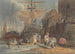 Ships at the dock with passengers disembarking - Luke Clennell — artwork view