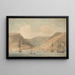 View of Jamestown Saint Helena from the sea with ships - Luke Clennell — framed artwork on a wall