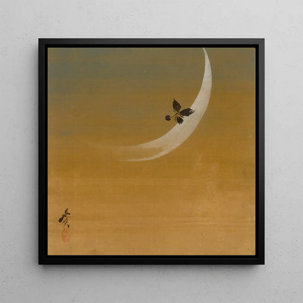 Crescent Moon - Shibata Zeshin — framed artwork on a wall