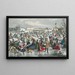 Central Park in winter, the skating pond - Lyman W Atwater — framed artwork on a wall