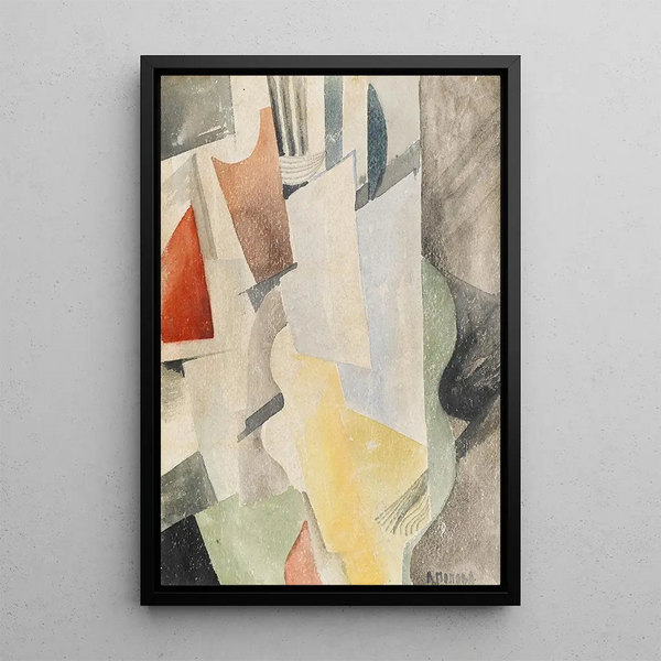 Cubist Study Painting - Lioubov Popova — framed artwork on a wall
