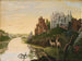 Landscape painting with castles and deer - M A Hall — artwork view