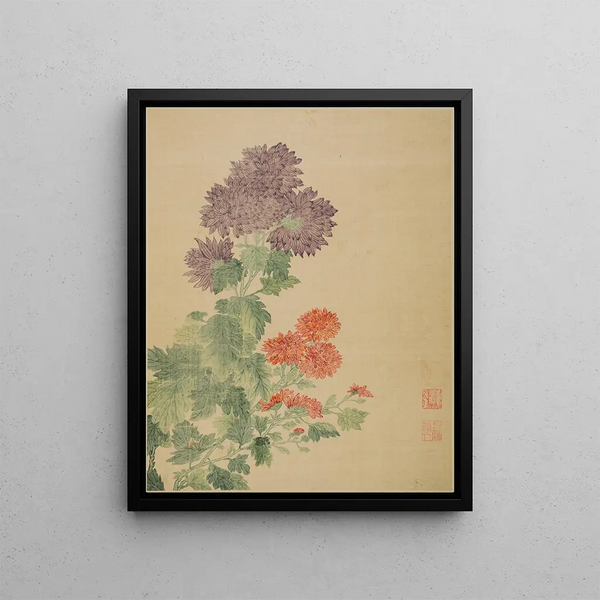 Chrysanthemums - Ma Yuanyu — framed artwork on a wall