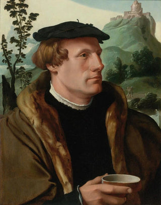 Maarten Van Heemskerck - Portrait Of A Gentleman In A FurLined Cloak.webp