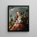 Virgin and Child before a landscape - Maarten van Heemskerck — framed artwork on a wall