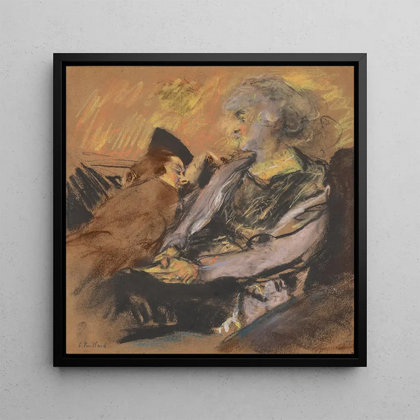 Madame Hessel and Queen Natanson on Rue de Naples - Édouard Vuillard — framed artwork on a wall