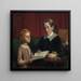 Mademoiselle Annette Hage 1814-1857 shows her nephew Hother Hage 1849-1904 a book about plants - Wilhelm Marstrand — framed artwork on a wall
