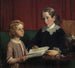 Mademoiselle Annette Hage 1814-1857 shows her nephew Hother Hage 1849-1904 a book about plants - Wilhelm Marstrand — artwork view