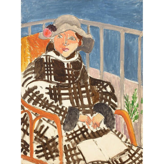 Mademoiselle Matisse en Manteau Écossais - Henri Matisse | Reproduction Tableau Décoration murale affiche copie