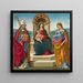 Madonna and Child with Saint Juste of Volterra and Saint Margaret of Antioch - Bastiano Mainardi — framed artwork on a wall