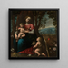 Madonna and Child with Saint John the Baptist as a child - Orsola Maddalena Caccia — framed artwork on a wall