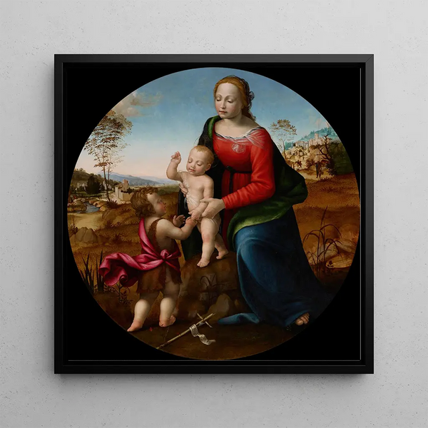 Reproduction of the painting of Madonna and Child with Saint John the Baptist as a child - Giuliano Bugiardini