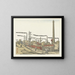 Quartier industriel de Honjo de la série Souvenirs de Tokyo - Maekawa Senpan — framed artwork on a wall