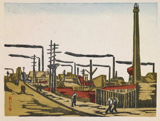Quartier industriel de Honjo de la série Souvenirs de Tokyo - Maekawa Senpan — artwork view