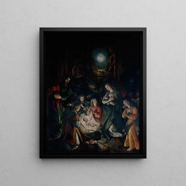 The Nativity - Maerten de Vos — framed artwork on a wall