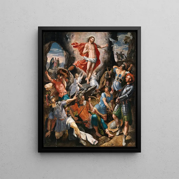 The Resurrection of Christ - Maerten de Vos — framed artwork on a wall